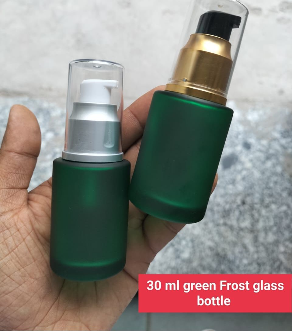 Glass Flat Shoulder Bottle with Spout Serum Pump - 30ml