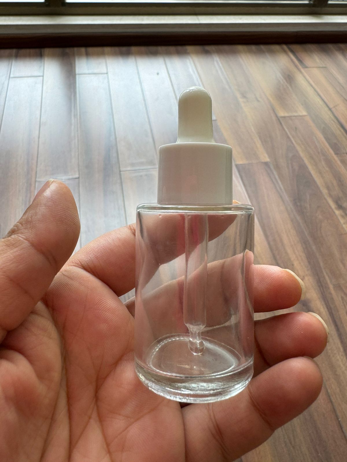 Clear Flat Glass Bottle + Dropper (30ml, 35ml, 45ml)