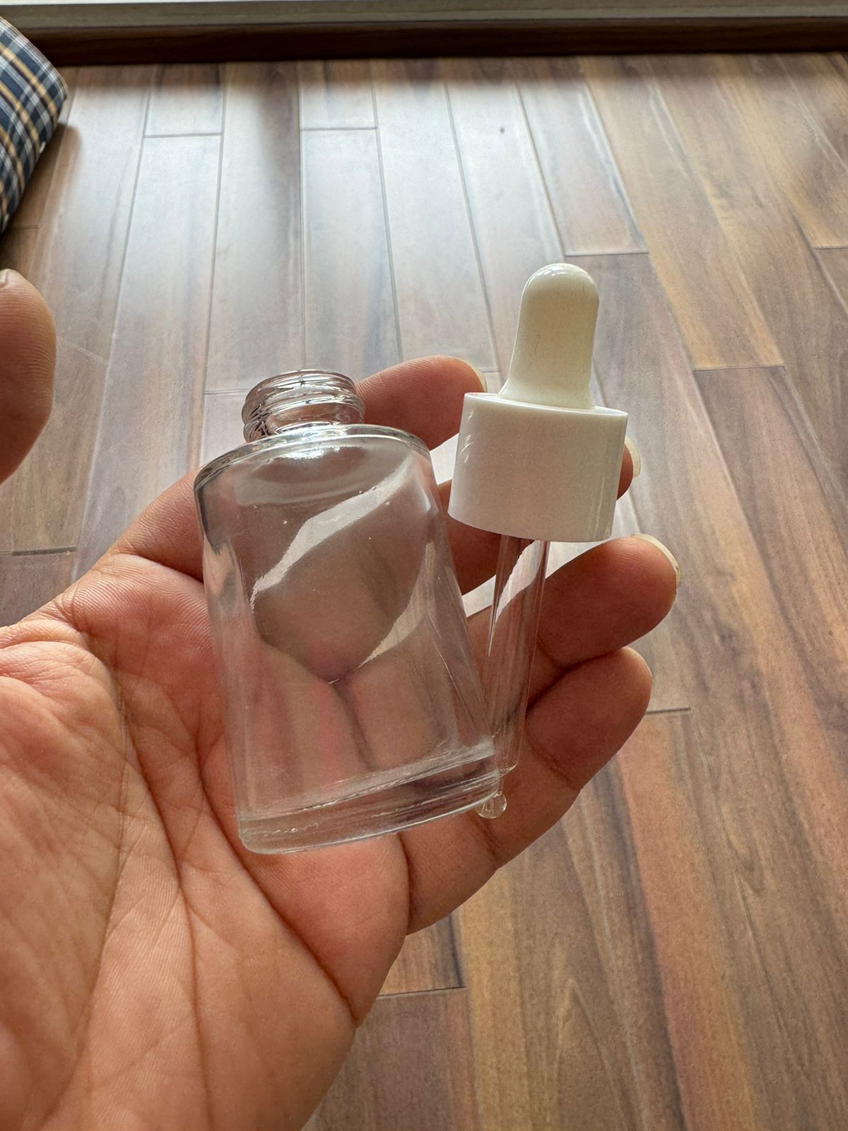 Clear Flat Glass Bottle + Dropper (30ml, 35ml, 45ml)