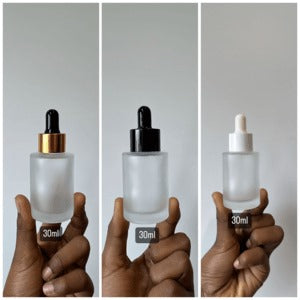 Frosted Clear Flat Shoulder Glass Bottle + Dropper (30ml)