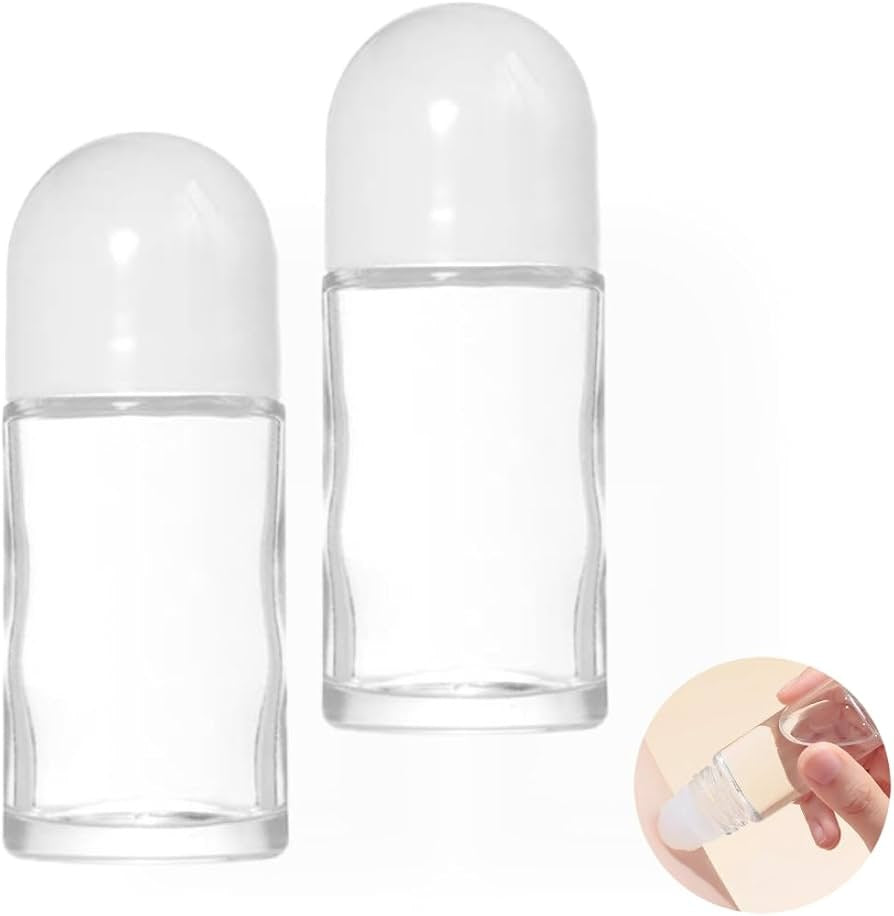 50ml Clear Glass Roll On Bottle
