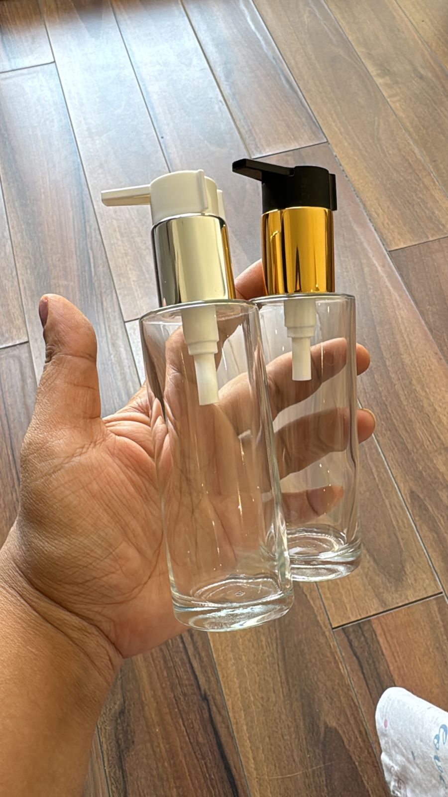 100ml Clear Glass Bottle + Beak Lotion/ Dispenser Pump