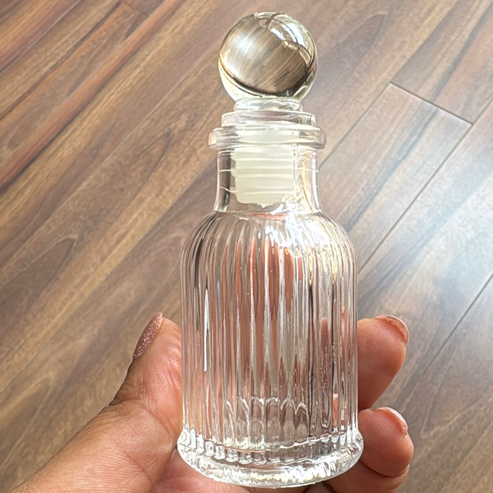 50ML Clear Ribbed Stopper Glass Diffuser Bottle