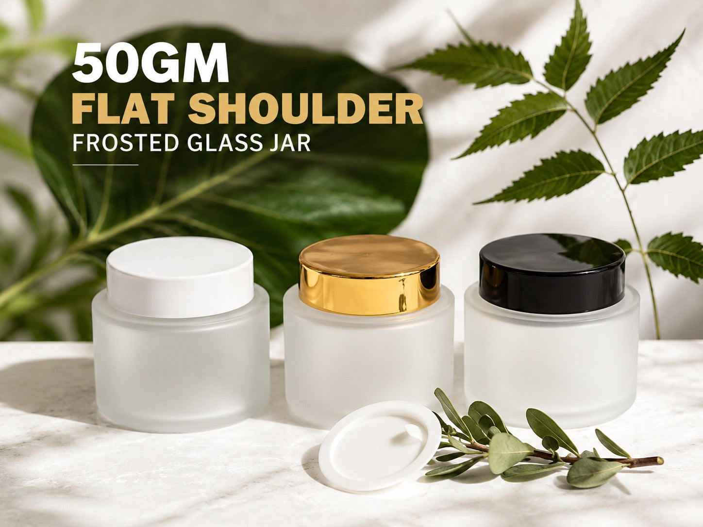 Flat Shoulder Frosted Glass Jar (50g)