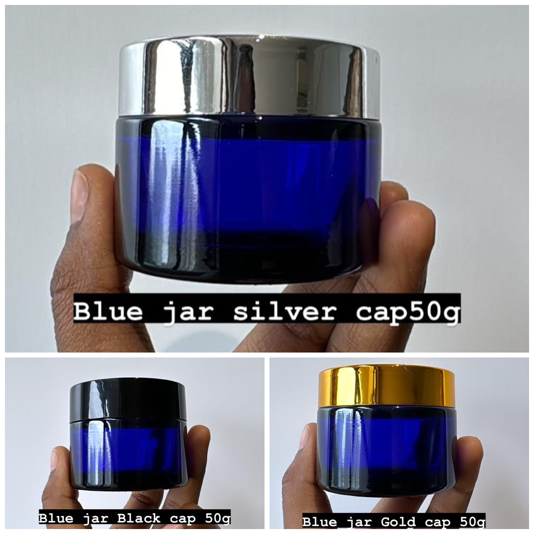 50gm Blue Glass Jar