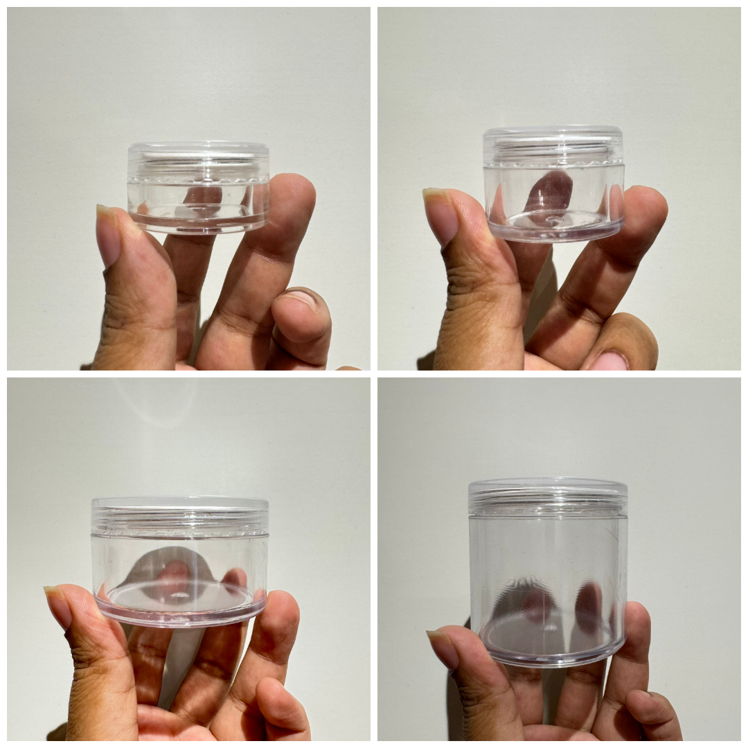 Acrylic San Jar - All Sizes (Clear Lid + Transparent Body)