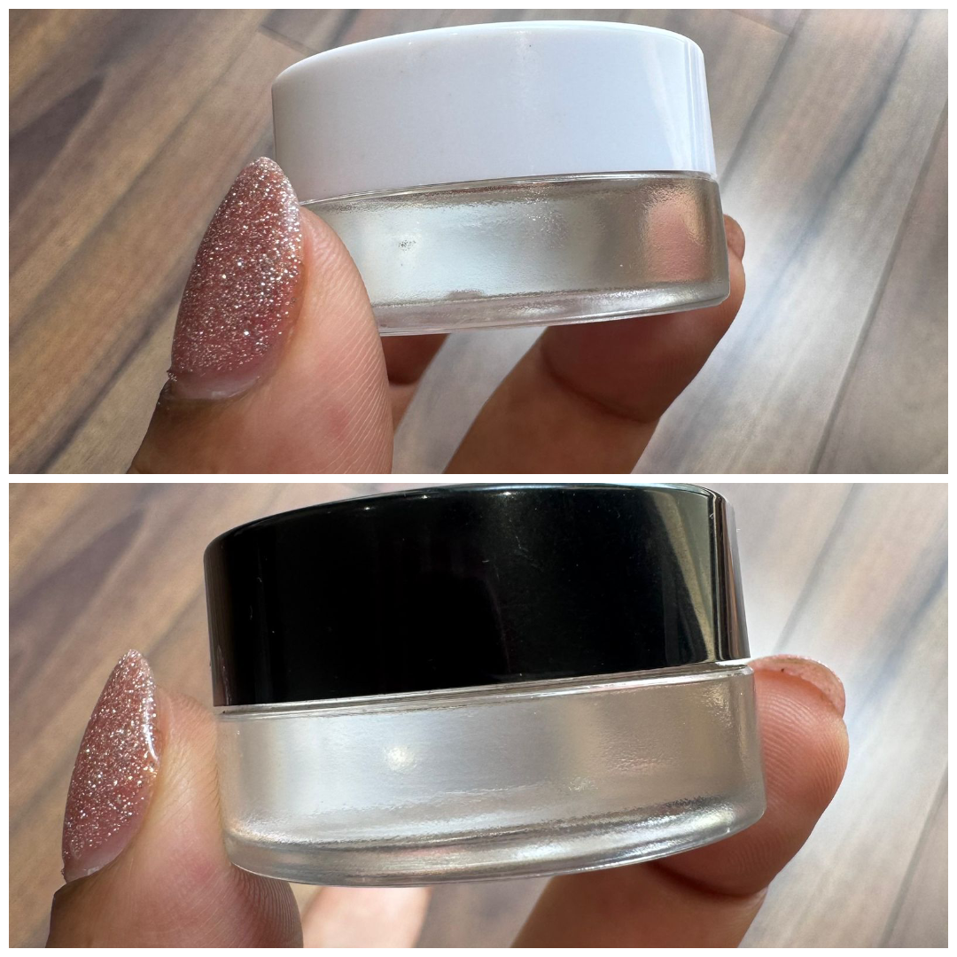 5g Thick Bottom Clear Glass Jar with Black/White Cap | Premium Cosmetic Container |