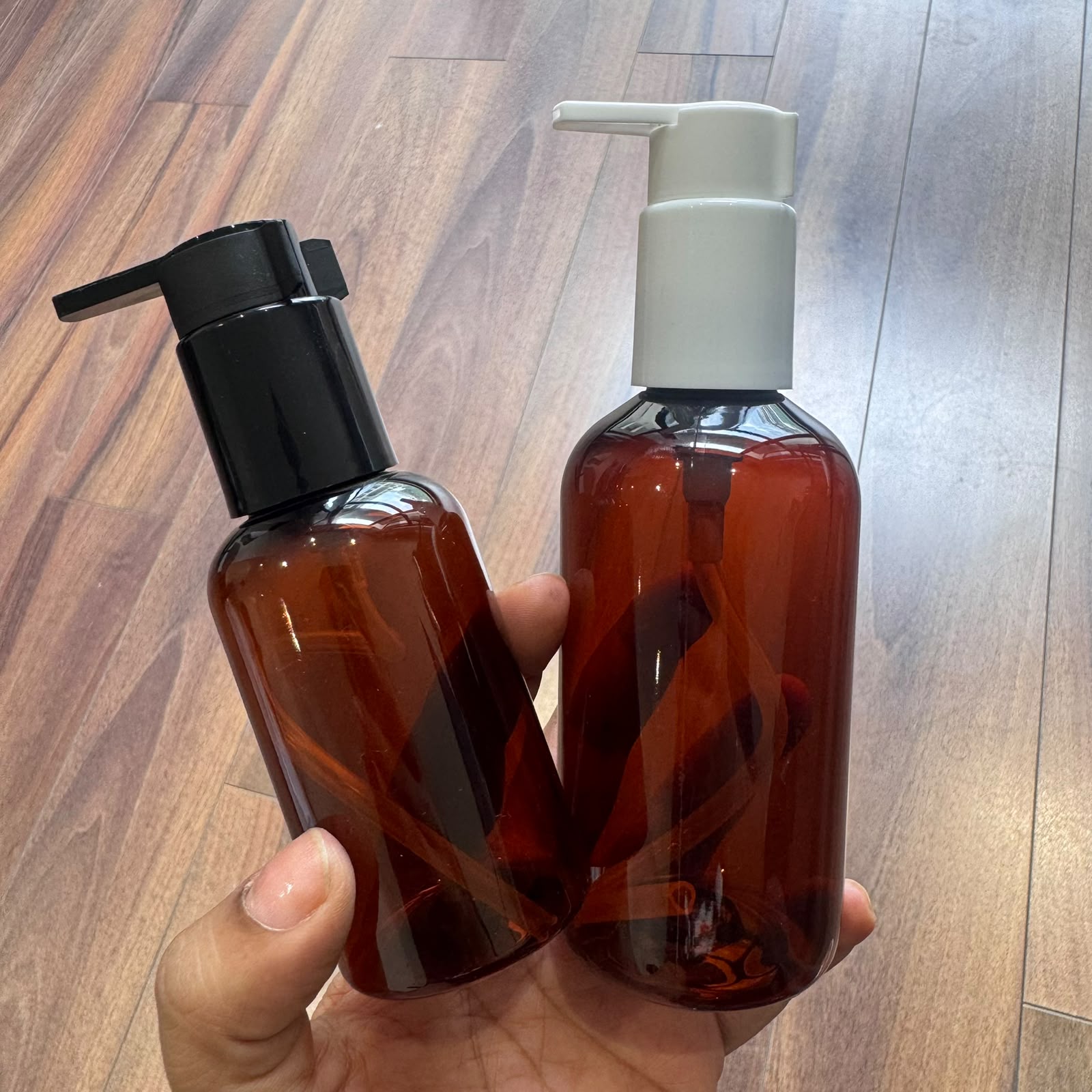 200ml Short Boston PET Bottle with Beak Dispenser Pump