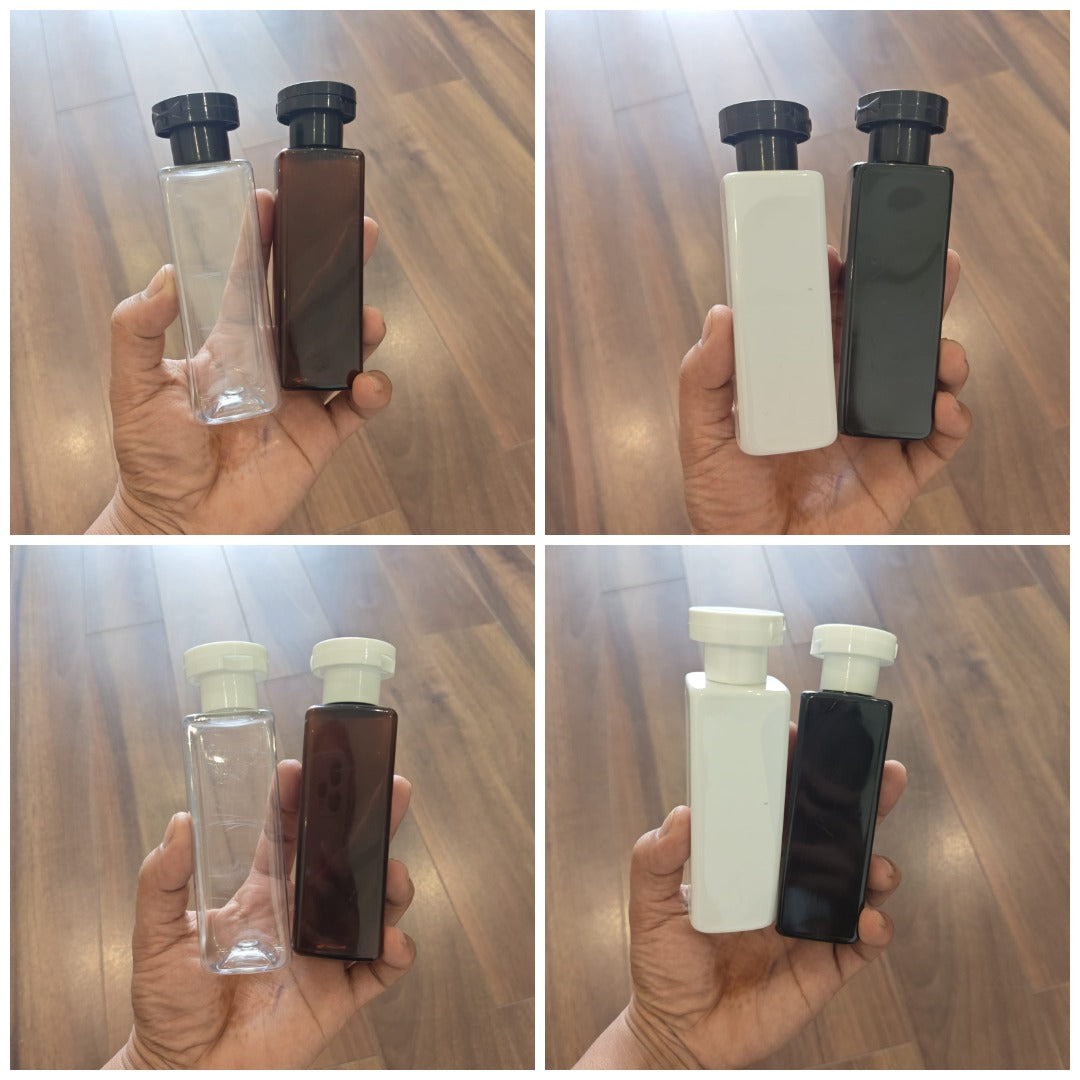 100ml SQUARE PET VOLZA Flip Top Cap Bottle
