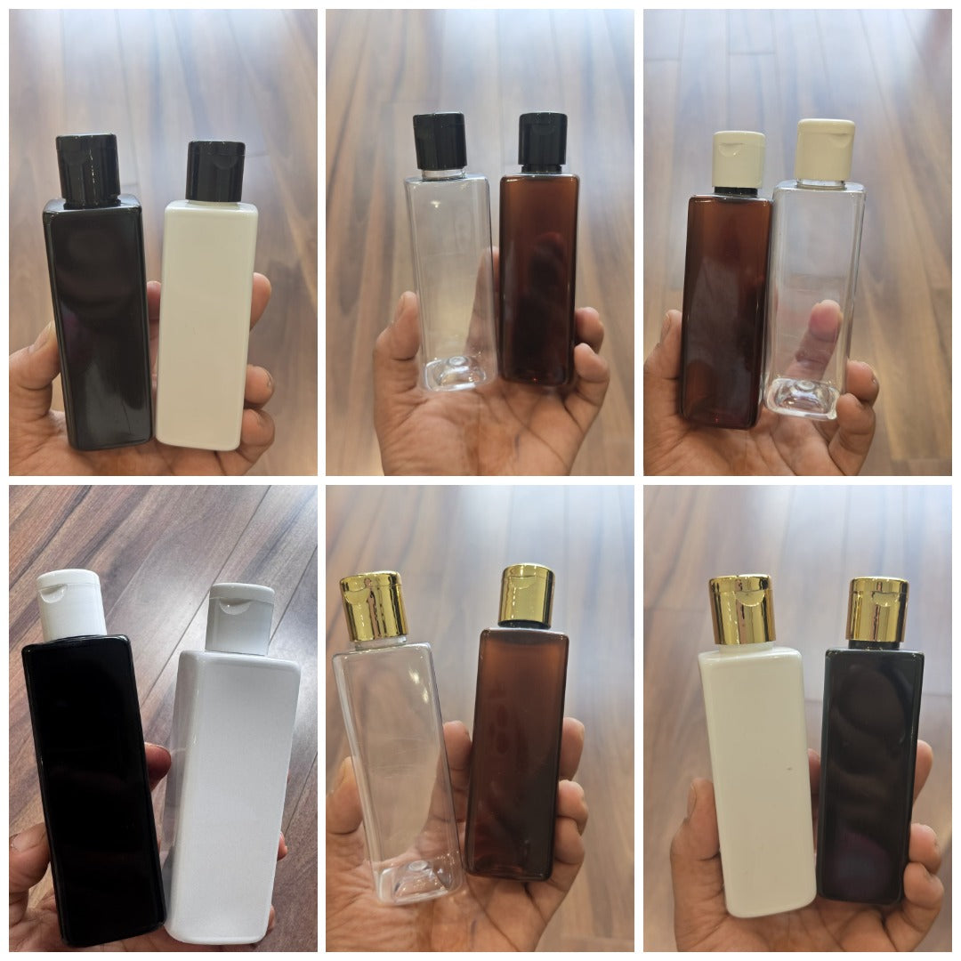 100ml Square PET Flip Top Cap Bottle