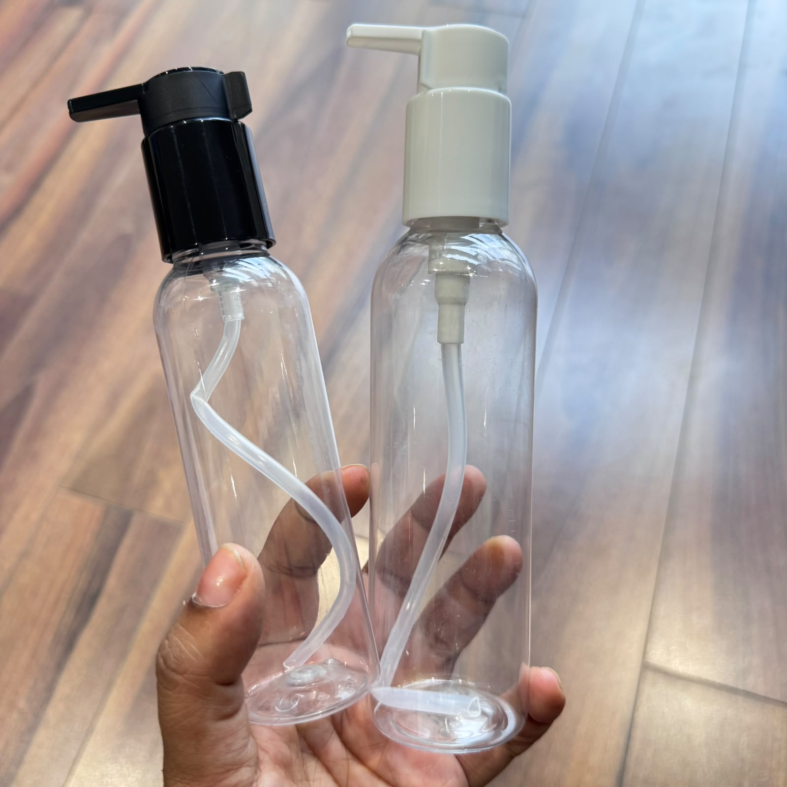 120ml Long Boston PET Bottle with Beak Dispenser Pump