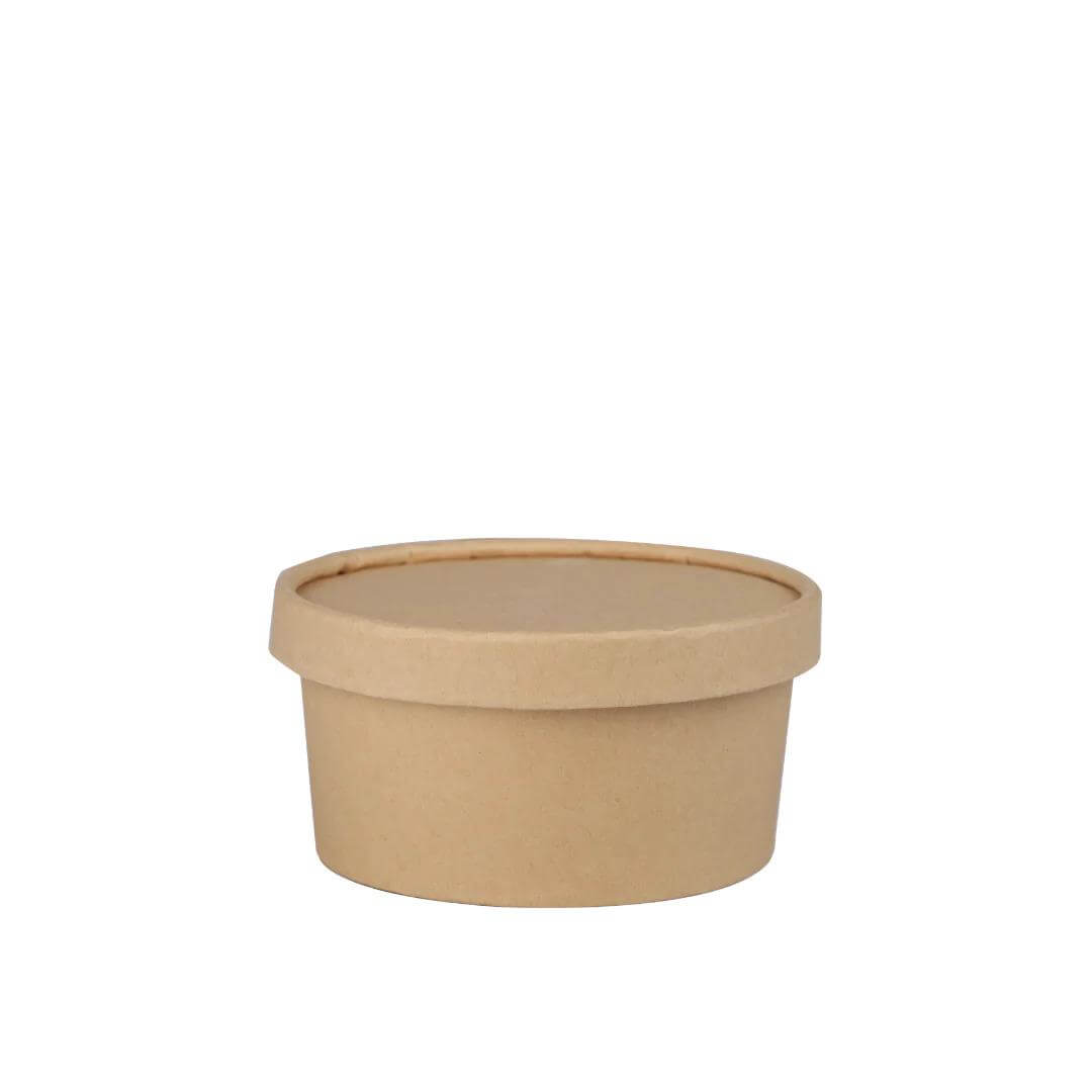 250ml Kraft Paper Tub Container with Lid- Brown