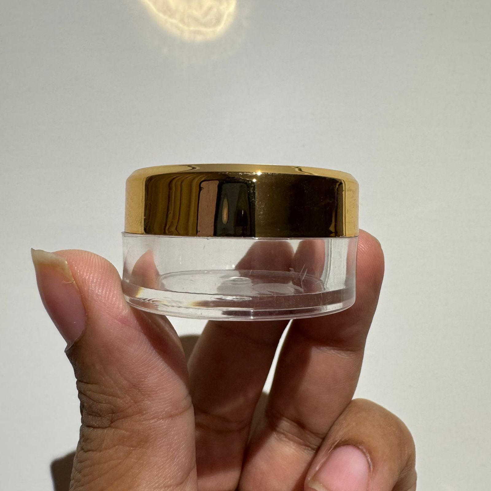Acrylic San Jar - All Sizes  (Golden Lid + Transparent Body)