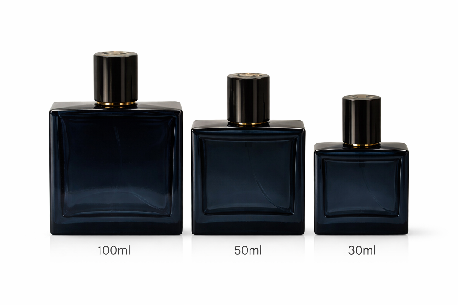 30ml / 50ml / 100ml Luxury Square Dark Glass Perfume Bottle- Chanel Edition