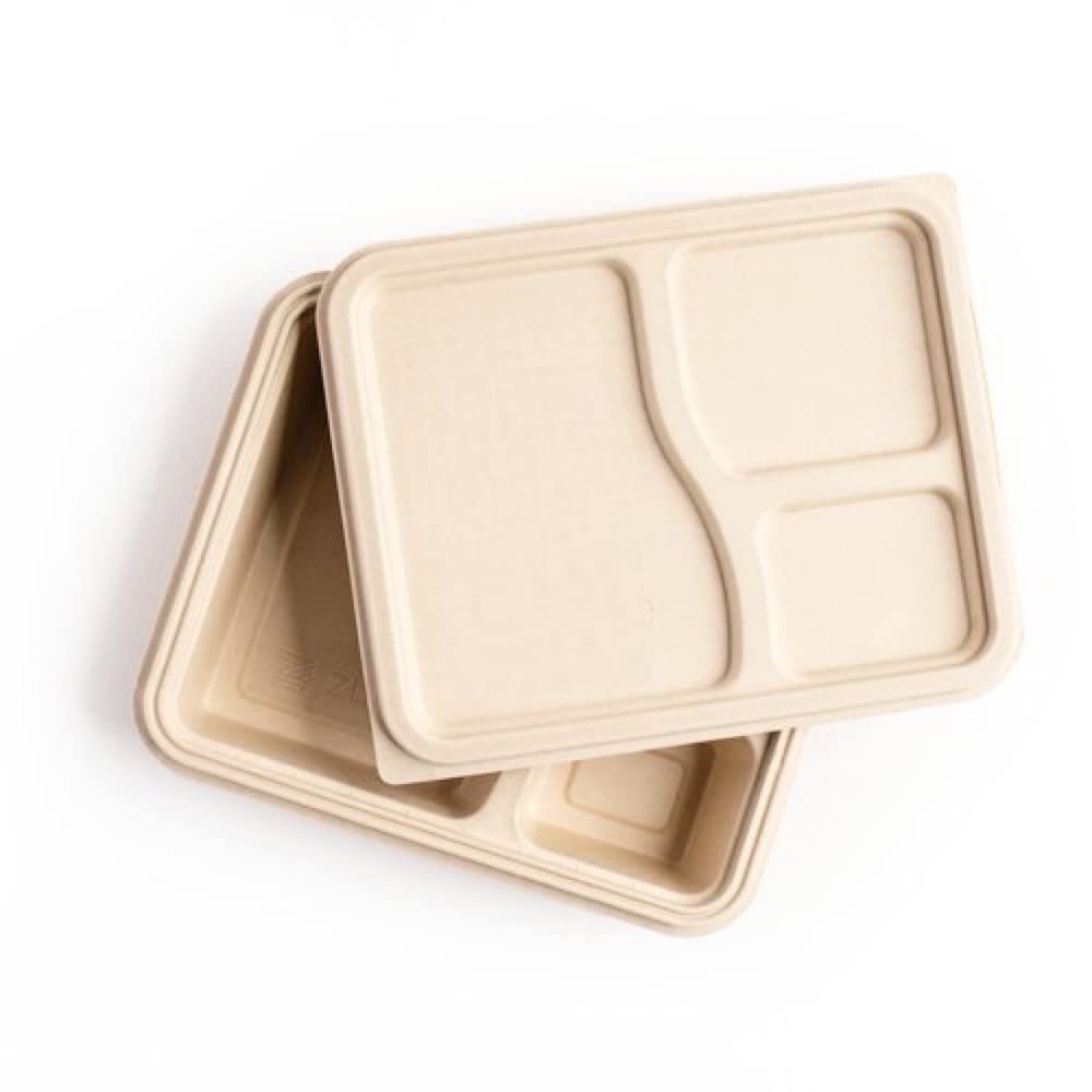 3CP Bagasse Meal Tray with Lid (C1)