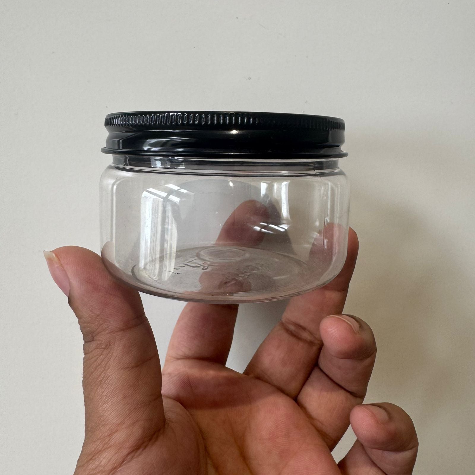 150gm Clear Pet Jar with Aluminium Screw Cap