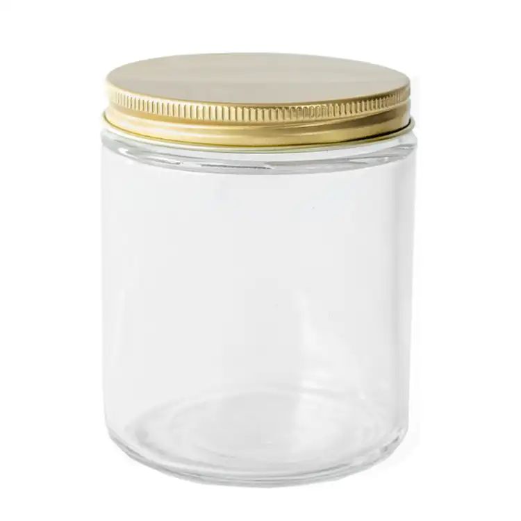 Cosmetic Glass Jar Clear with Aluminium Screw Cap- Black, Silver, Gold (100ml)