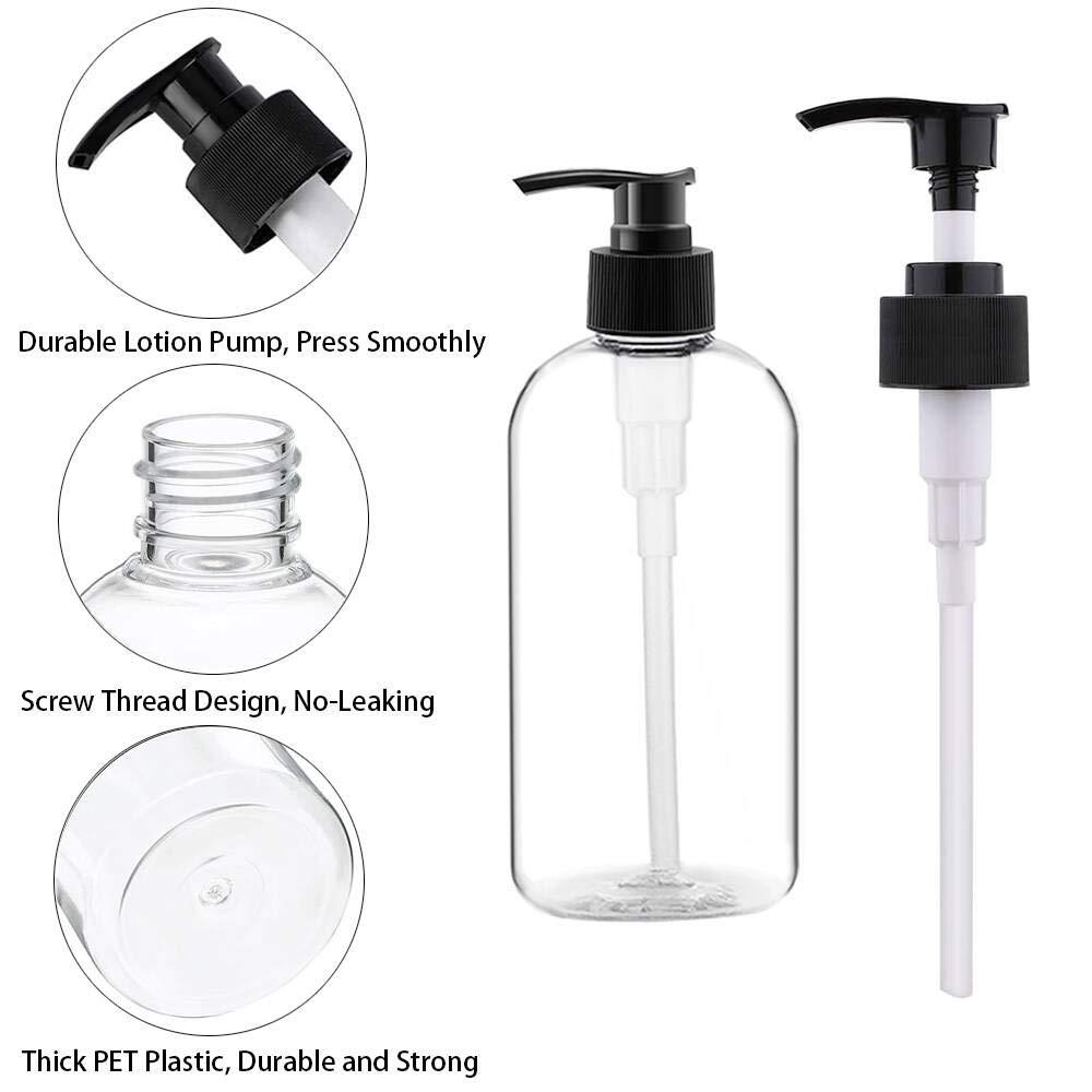 Cosmetic Round Pet Bottle with Lotion/ Dispenser Pump - Clear, Amber(300ml)