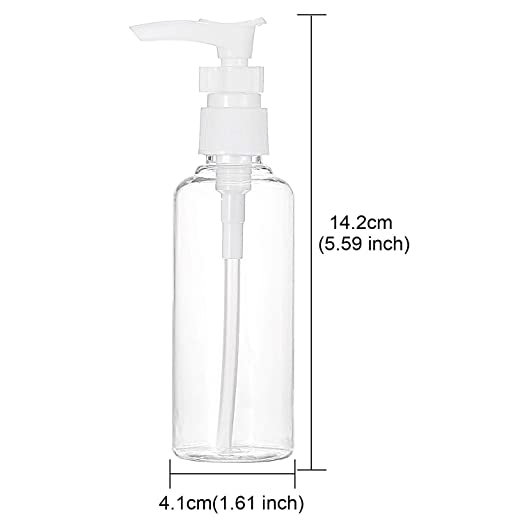 Cosmetic Round Pet Bottle with Lotion/ Dispenser Pump - Clear (50ml)