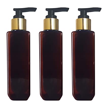 Cosmetic Cetra Pet Bottle with Lotion/ Dispenser Pump - Amber (200ml)