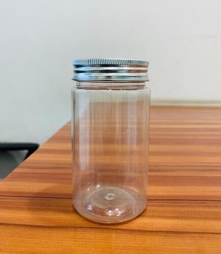 Clear Pet Jar with Aluminium Screw Cap (500gm)