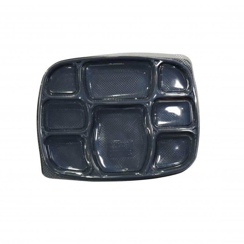 8CP Meal Tray with Lid - Black (1000ml)