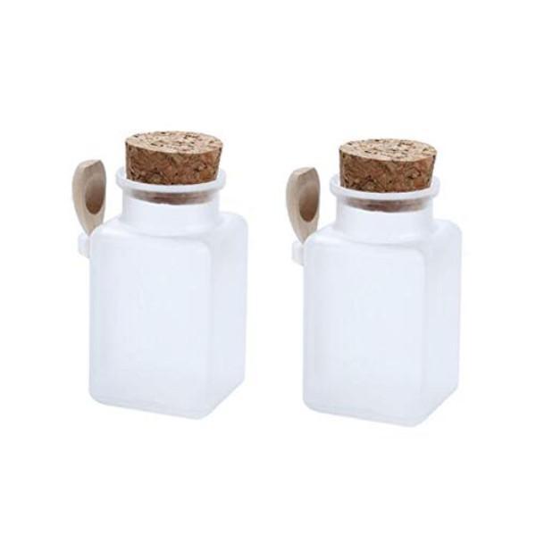 Acrylic Bath Salt Jar with Wooden Cork, Lid and Spoon- (100gm and 200gm)