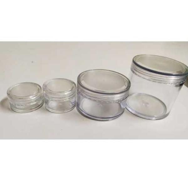 Acrylic San Jar - All Sizes  (Clear Lid + Transparent Body)