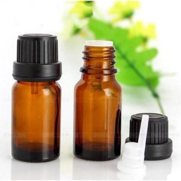 Amber Glass Bottle +  Cap and Inner Plug  (Black, White, Silver, Gold)