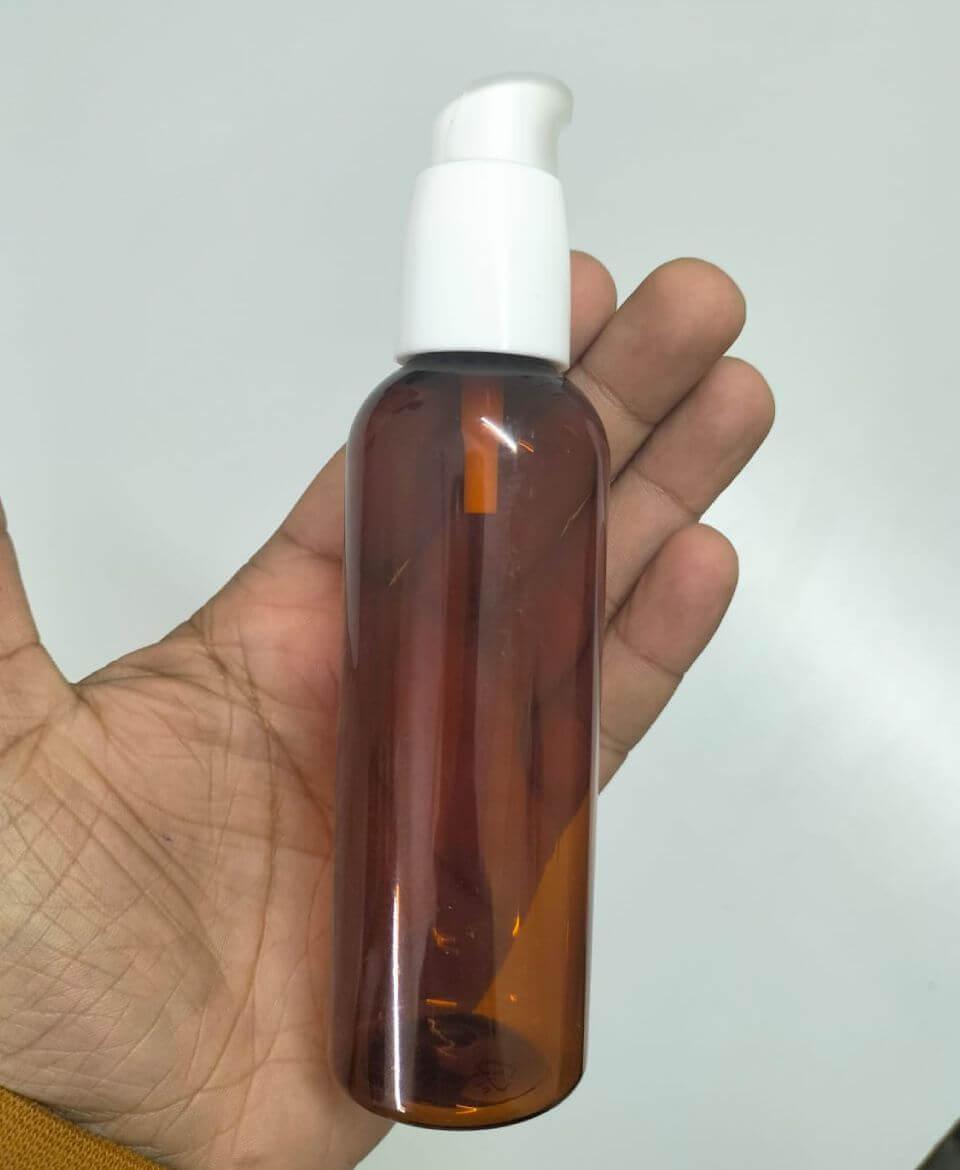 Cosmetic Premium Slim Round Pet Bottle with Serum Pump - Clear (50ml, 100ml)