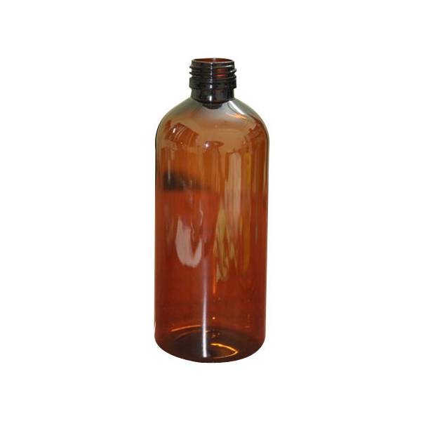 Cosmetic Round Pet Bottle with Flip Top Cap - Amber (300ml)