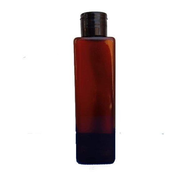 Cosmetic Square Czs Pet Bottle with Flip Top Cap - Amber (100ml)