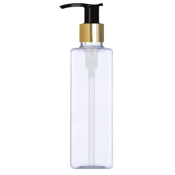 Cosmetic Square Czs Pet Bottle with Lotion/ Dispenser Pump - Clear (200ml)