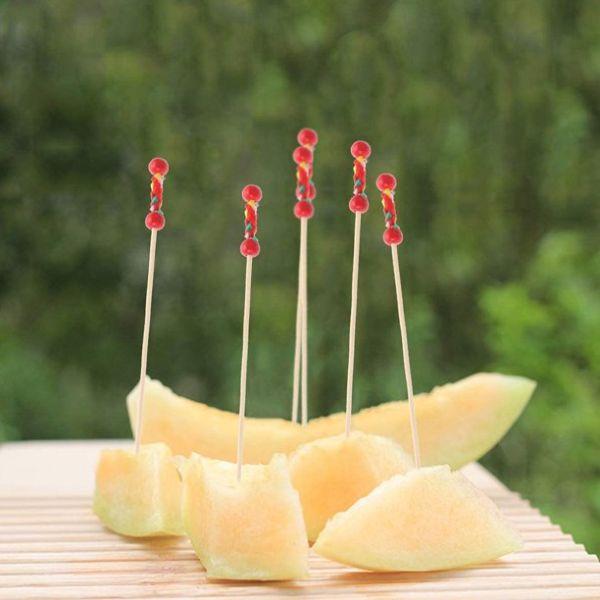 Disposable Cutlery Fruit Pick Brown (Bamboo Cocktail Pick)