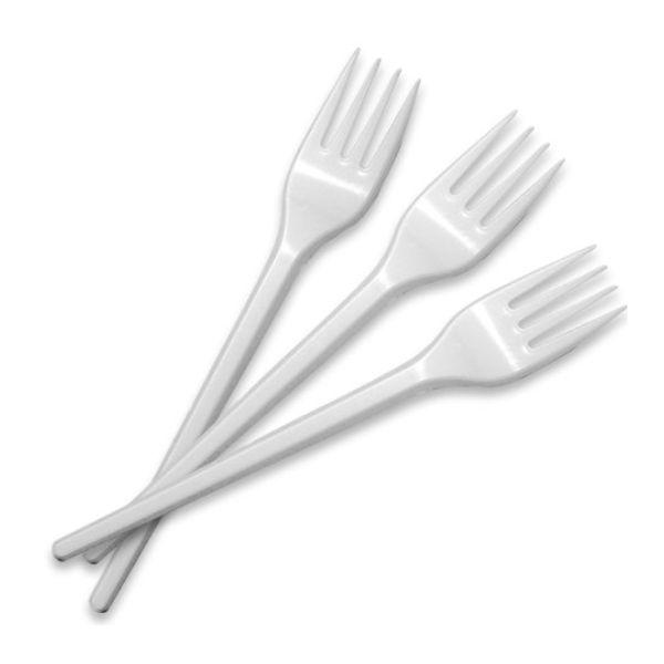 Disposable Cutlery Deluxe Long Plastic Fork - 180mm (Fork) White
