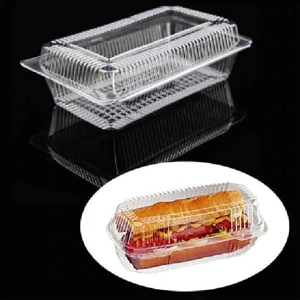 Disposable Hinged Bakery Box Large (Rectangle) Transparent
