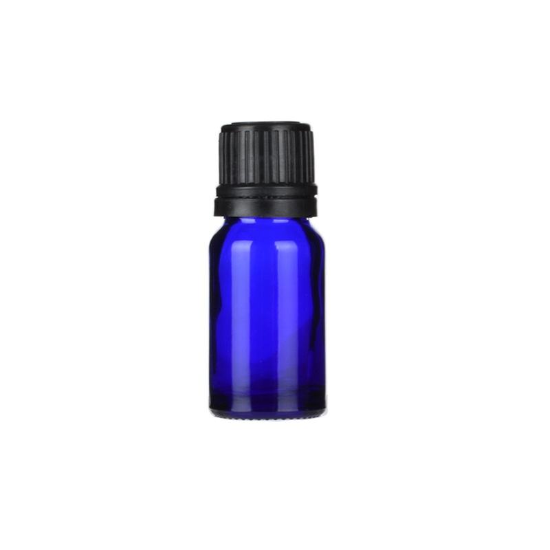 10ml-100ml Blue Glass Bottle with Cap & Inner Plug | UV-Protected Liquid Packaging | Black, White, Silver, Gold All Sizes