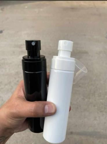Cosmetic Premium Sleek HDPE Pet Bottle with Spray/ Mist Pump - White, Black (100ml)