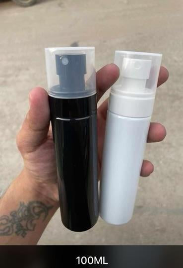 Cosmetic Premium Sleek HDPE Pet Bottle with Spray/ Mist Pump - White, Black (100ml)