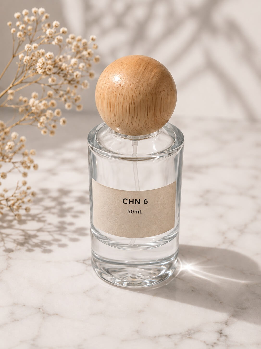 Round Wooden Cap Perfume Bottle 50ml