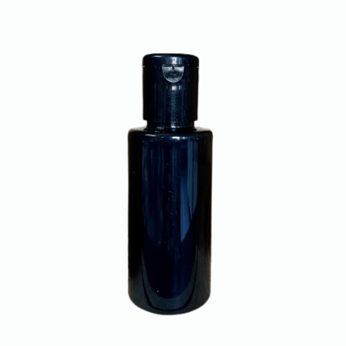 Cosmetic Jumbo Pet Bottle with Flip Top Cap - Clear, Black (100ml)