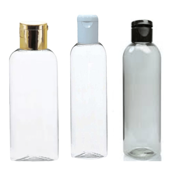 Cosmetic Round Pet Bottle with Flip Top Cap - Clear (100ml)