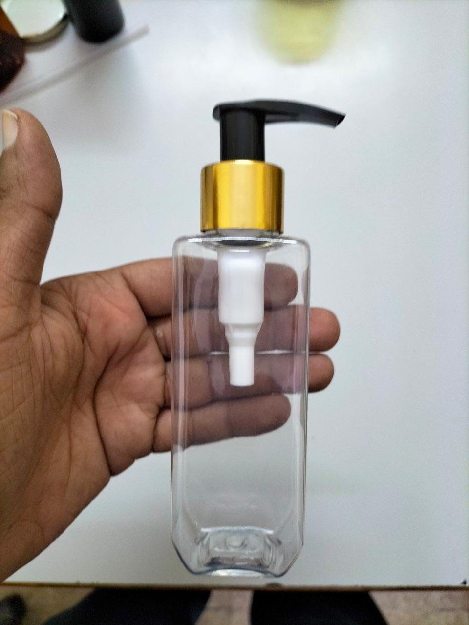 Cosmetic Cetra Pet Bottle with Lotion Pump/ Dispenser Pump - Clear/ Amber (100ml)