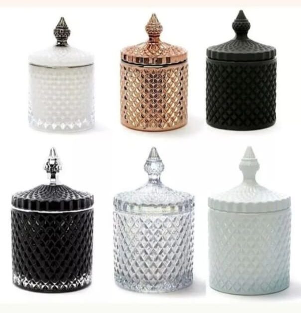 Crystal Glass Candle Jar (Multiple colors) - 150g