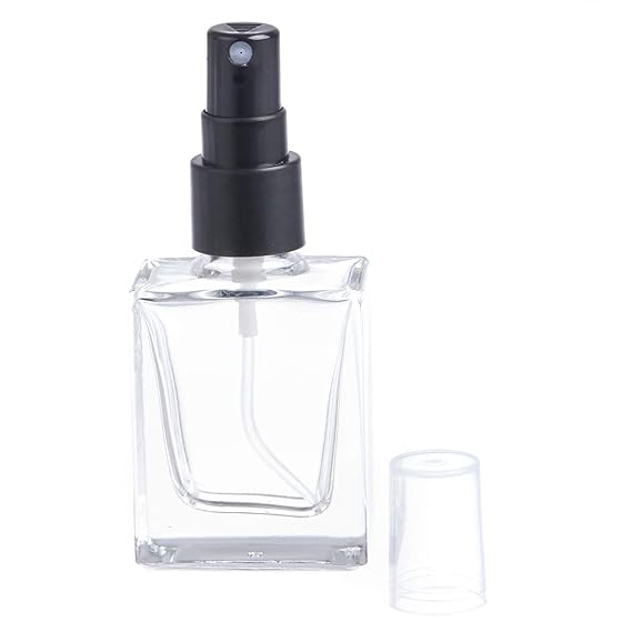 Glass Flat Square Bottle + Spray Pump- 10ml