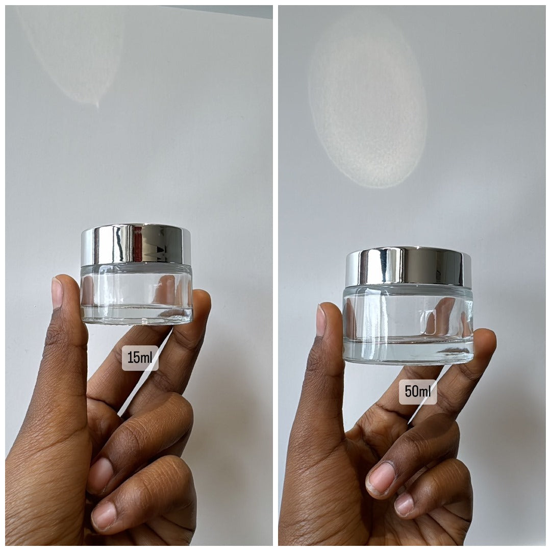 Clear Glass Jar + Silver Cap