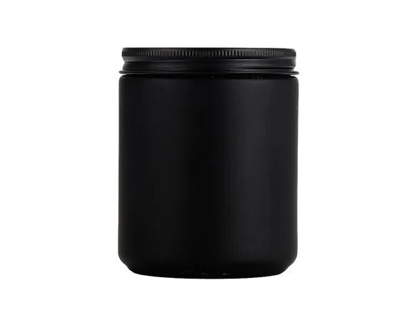 Matte Black Glass Jar with Black Screw Cap - 100ml, 200ml