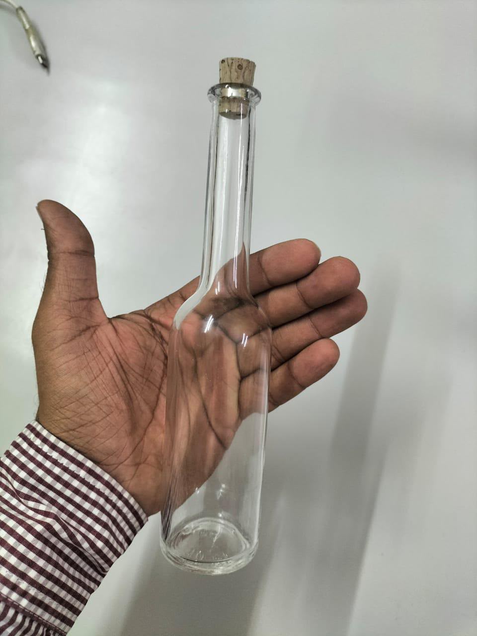 Long Neck Glass Bottle with Cork | Decorative Beverage Bottle | 100ml