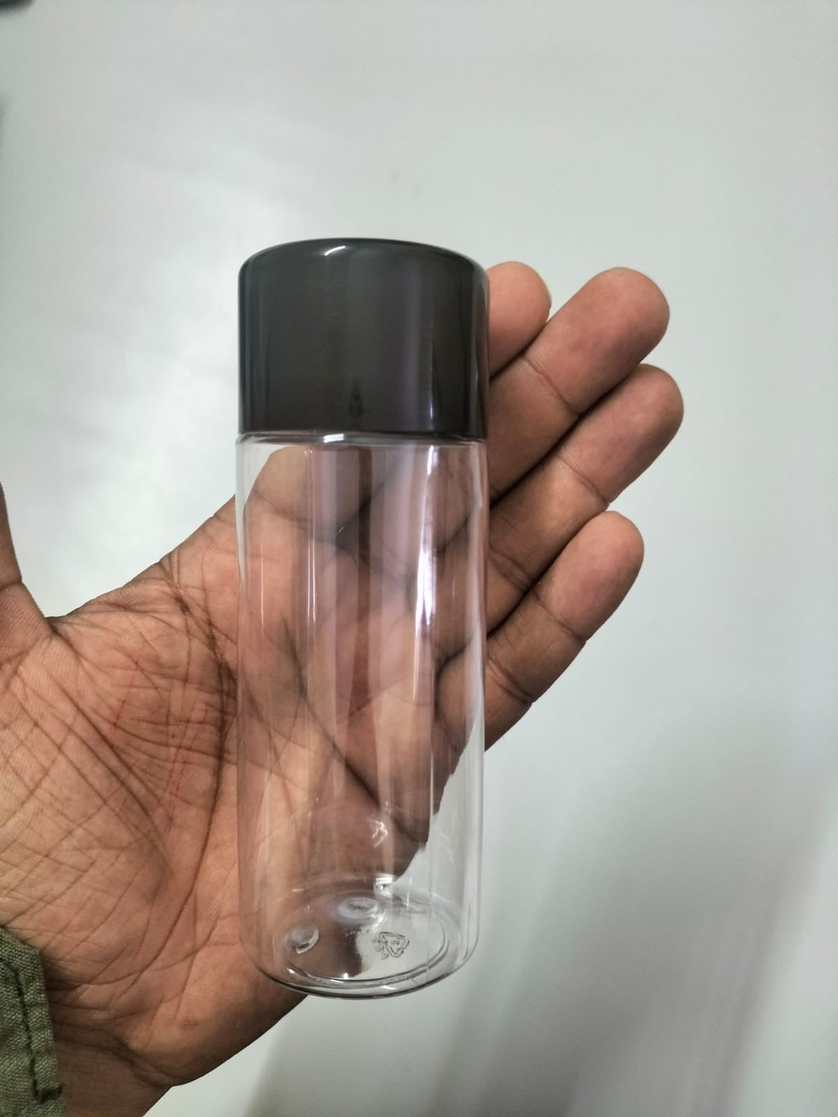 Cosmetic Sleek Slant Shoulder Transparent Pet Bottle with Cap and Inner Lid (100ml) [Make-Up Toner Bottle]