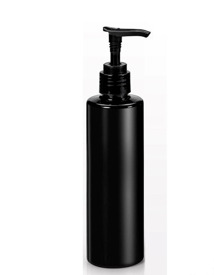 Cosmetic Sleek Pet Bottle with Lotion/ Dispenser Pump - Black (200ml)